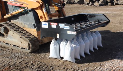 sandbag filling attachment for skid steer|sand bag filler bucket.